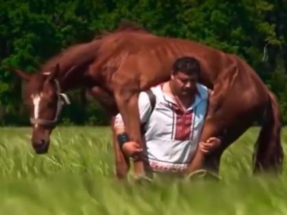 Did a man carried horse on his back after it was bitten by a snake | घोड्याला ५ किलोमीटरपर्यंत खांद्यावर घेऊन जाणारा व्यक्ती? जाणून घ्या व्हायरल सत्य...