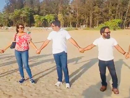 human chain for mhadei river organized at miramar beach goa | म्हादईसाठी मानवी साखळी; मिरामार किनारी आयोजन