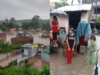 Flood-like situation due to rains in Yavatmal district; Citizens spent the night on the roof for fear of flood | यवतमाळ जिल्ह्यात पावसामुळे पूरसदृश्य स्थिती; नागरिकांनी पुराच्या भीतीने रात्र काढली छतावर