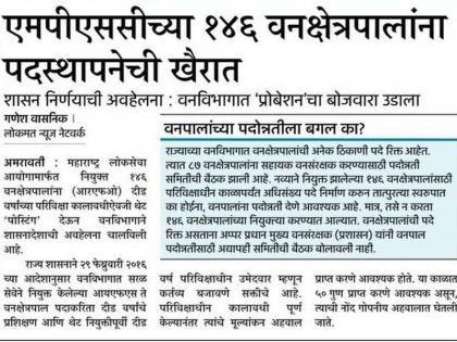 Finally, 146 forest areas of MPSC were made under the examination, horses of Vani | अखेर एमपीएससीच्या १४६ वनक्षेत्रपालांना परीविक्षाधीन बनविले, वनविभागाचे वरातीमागून घोडे