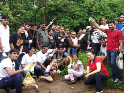 Planting of fruit seeds on the vetal hilltop | वेताळ टेकडीवर फळबियांची लागवड