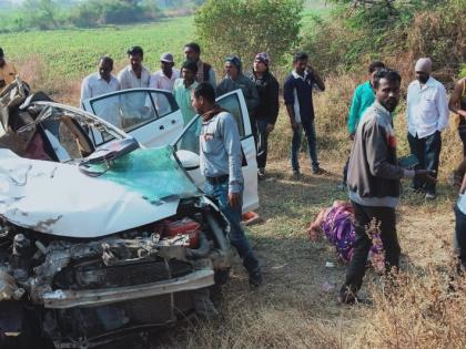 Accident near Timepur; Five people were killed on the spot | देवदर्शनाला जाताना कारचा अपघात; सहा जण ठार, दोघे जखमी