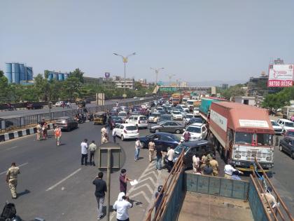 breakin: rush of vehicles; Police closed the express highway hrb | Breaking वाहनांची तोबा गर्दी; पोलिसांनी एक्स्प्रेस हायवेच बंद केला