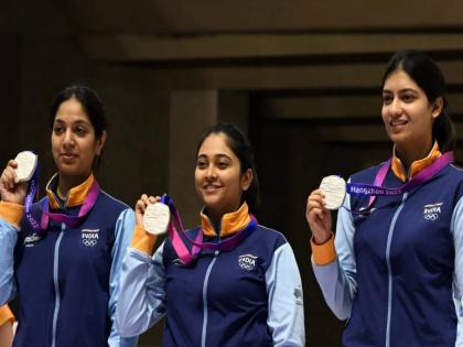 In Asian Games 2023, India has won medals in women's meter air rifle and men's lightweight doubles scull final | Asian Games 2023 : लहरा दो...! आशियाई स्पर्धेत भारताने मारला मेडल्सचा 'पंच', 'नारी शक्ती'चा डंका