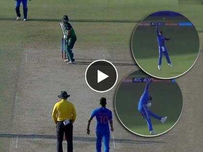 In emerging asia cup 2023 INDA vs PAKA match HARSHIT RANA takes an amazing catch of Pakistan's Qasim Akram off the bowling of Rajvardhan Hangargekar  | अविश्वसनीय! 'उडता' राणा; भारतीय खेळाडूचा अफलातून झेल; पाकिस्तानी खेळाडू अवाक्