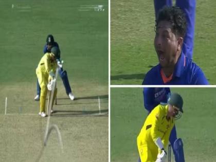 ind vs aus 3rd ODI live Kuldeep Yadav bowled Alex Carey with a magic ball in the 39th over of Australia's innings, watch video   | WHAT A BALL! कुलदीप यादवचा 'मॅजिक बॉल' अन् ऑस्ट्रेलियन फलंदाजाचे 'वाजले बारा'