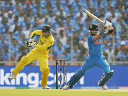 ICC ODI World Cup Final IND vs AUS Live : Virat Kohli scored fifty, becomes the first player to complete 750 runs in a single edition of World Cup, he has now scored the most runs in major ICC (senior) tournament Finals | विराट कोहलीची फिफ्टी, २ विश्वविक्रमांची नोंद! डेव्हिड बून, मियाँदाद यांच्या स्पेशल पंक्तित स्थान 