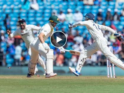 India vs aus 1st test live scorecard nagpur : 2 in 2; Ravindra Jadeja strikes straightaway after Lunch - Marnus Labuschagne dismissed for 49 in 123 balls, Great work behind the stumps by KS Bharat, Video  | Ind vs Aus 1st test live : २ चेंडू २ विकेट्स! रवींद्र जडेजाने ऑस्ट्रेलियाची 'वाट' लावली, केएस भरतने सुपर स्टम्पिंग केली, Video 