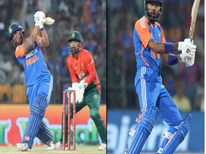 IND vs BAN India Hardik Pandya Shine In Batting After Arshdeep Singh Varun Chakravarthy India won by 7 wkts Against Bangladesh | IND vs BAN : फक्त ७१ चेंडूत खेळ खल्लास! Hardik Pandya चा स्वॅग; सिक्सर मारत फिनिश केली मॅच