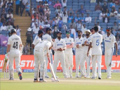 India vs New Zealand, 2nd Test Day 2 Stumps Tom Latham Fifty New Zealand lead by 301 runs | IND vs NZ : कॅप्टन Tom Latham ची बॅट तळपली; न्यूझीलंडनं घेतलीये ३०१ धावांची आघाडी