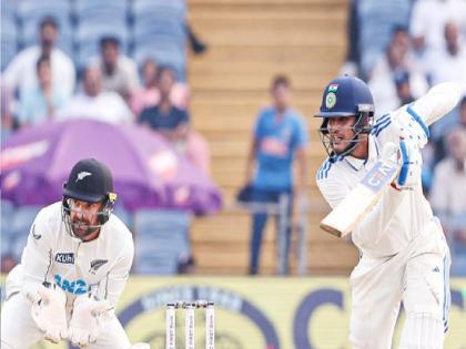 IND vs NZ 2nd Test Day 1 Stumps India 16 for 1 Yashasvi Jaiswal and Shubman Gill In Crease trail New Zealand by 243 runs | IND vs NZ 2nd Test Day 1 Stumps : भारत १ बाद १६ धावा; दुसऱ्या दिवशी जैस्वाल-गिलवर असतील नजरा