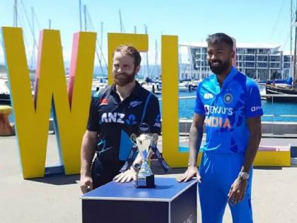 India vs New Zealand T20I live scorecard update : Heavy rain is likely to interrupt or even prevent today's first T20I from going ahead in Wellington. | IND vs NZ live T20I : भारत-न्यूझीलंड पहिली ट्वेंटी-२० रद्द होण्याच्या मार्गावर; समोर आले महत्त्वाचे अपडेट्स 