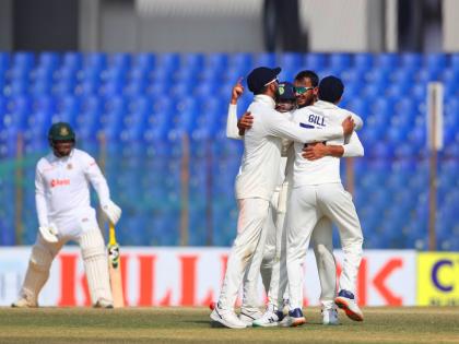 Ind vs Ban 1st Test Live Updates Axar Patel Kuldeep Yadav spin duo wins match for Team India as Bangladesh lost by 188 Runs Shakib Al Hasan played Well | IND vs BAN 1st Test Live: 'टीम इंडिया'च्या फिरकीपुढे बांगलादेशी टायगर्स 'क्लीन बोल्ड', भारताचा १८८ धावांनी विजय