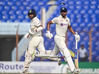 IND vs BAN 1st Test : Cheteshwar Pujara ( 90) surpasses Dilip Vengsarkar, A strong partnership between Pujara and Shreyas Iyer ( 82*), India 278/6 in 90 overs in Day 1 | IND vs BAN 1st Test : आघाडीचे तिघे ढेपाळले; चेतेश्वर पुजारा, श्रेयस अय्यर अन् रिषभ पंतने सावरले! बांगलादेशला उत्तर दिले 