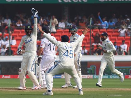 ind vs Eng 1st test match Rajiv Gandhi international Stadium live score board - R Ashwin and Ravindra Jadeja Jadeja strikes and ENG: 60/3, became a Most Successful Bowling Pair Combinations | ५ धावांत ३ विकेट्स! आर अश्विन-रवींद्र जडेजा जोडीने कमाल केली, ऐतिहासिक भरारी घेतली