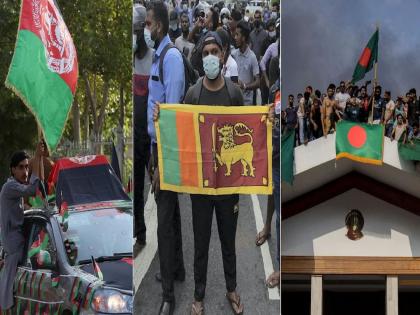 Nepal Protest: Coincidence or a big conspiracy? 'Coup' and unrest in 4 countries neighboring India in the last 4-5 years | योगायोग की मोठं षडयंत्र? गेल्या ४-५ वर्षात भारताच्या शेजारील ४ राष्ट्रांमध्ये 'सत्तापालट' Nepal Protest: Coincidence or a big conspiracy? 'Coup' and unrest in 4 countries neighboring India in the last 4-5 years | योगायोग की मोठं षडयंत्र? गेल्या ४-५ वर्षात भारताच्या शेजारील ४ राष्ट्रांमध्ये 'सत्तापालट'