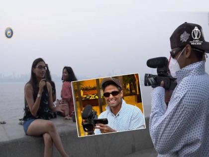 indian star Suryakumar Yadav in a never seen before in this funny avatar he doing on the streets of Marine Drive, bcci shared video before ind vs sl clash   | अनोळखी 'सूर्या' बनला कॅमेरामॅन! मरीन ड्राईव्हवर चाहत्यांची घेतली 'लय भारी' मुलाखत; VIDEO