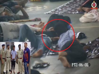 Video: thief stolen mobile from passenger sleeping on railway station, RPF taken into custody | Video: रेल्वे स्टेशनवर अशी होते चोरी; CCTV मध्ये कैद झाला चोरटा, RPF घेतले ताब्यात