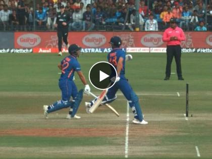 IND vs NZ, 3rd ODI Live : Horrible mix-up! What happened there? Ishan Kishan is run out, Virat Kohli survives, Video    | IND vs NZ, 3rd ODI Live : आधी बोलावले, मग मागे पाठवले; विराट कोहलीने न ऐकल्यासारखे केले अन् इशानला बाद व्हावे लागले, Video  