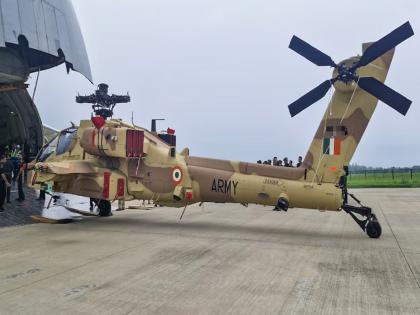 Apache Helicopters: Will give a shock to Pakistan; Indian Army gets powerful Apache helicopter, know its special features... | पाकिस्तानला धडकी भरणार; भारतीय लष्कराला मिळाले शक्तिशाली Apache हेलिकॉप्टर, जाणून घ्या खासियत... Apache Helicopters: Will give a shock to Pakistan; Indian Army gets powerful Apache helicopter, know its special features... | पाकिस्तानला धडकी भरणार; भारतीय लष्कराला मिळाले शक्तिशाली Apache हेलिकॉप्टर, जाणून घ्या खासियत...