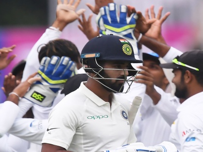  First Test: Lanka bounce to India; Playing only 11 overs, playing the game against the racers | पहिली कसोटी :लंकेचे भारताला धक्के; पावसामुळे ११ षटकांचाच खेळ, लकमलचा भेदक मारा