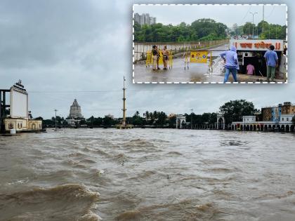 pune rain Indrayani river floods in Alandi; Old bridge and ghat closed for traffic | आळंदीत इंद्रायणी नदीला पूर; जुना पूल आणि घाट वाहतुकीसाठी बंद pune rain Indrayani river floods in Alandi; Old bridge and ghat closed for traffic | आळंदीत इंद्रायणी नदीला पूर; जुना पूल आणि घाट वाहतुकीसाठी बंद