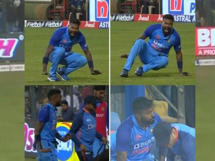 IND vs SL 1st T20I Live Updates : Hardik Pandya walks off the field after a niggle while taking a catch, Check out the updates | IND vs SL 1st T20I Live Updates : OMG! भारताला मोठा झटका, हार्दिक पांड्याने दुखापतीमुळे सोडले मैदान, जाणून घ्या अपडेट्स