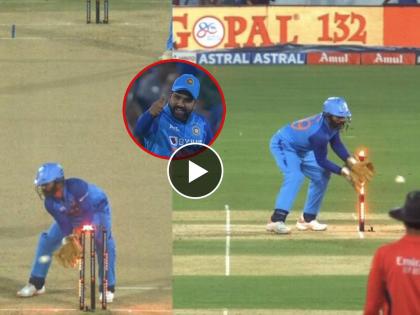 ind vs aus 3rd t20 Int Live Scorecard Live Streaming : What a throw from Axar Patel, Glenn Maxwell has been run out for 6 despite wicketkeeper Dinesh Karthik knocking the stumps with his gloves without dislodging the bails, Video | IND vs AUS T20 2022 Live : Dinesh Karthikला रोहित झापणार होता, अक्षरच्या मेहनतीवर फिरवलेले पाणी; अम्पायरमुळे मिळाली विकेट, Video