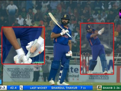 IND vs BAN 2nd ODI Live : Rohit Sharma has come out with an injured thumb, Fifty by him in just 27 balls, but Bangladesh have defeated India by just 5 runs to win the series. | IND vs BAN 2nd ODI Live : जखमी रोहित शर्मा मैदानावर आल्याने धीर आला; पण बांगलादेशने चुरशीच्या लढतीत 'गड' जिंकला