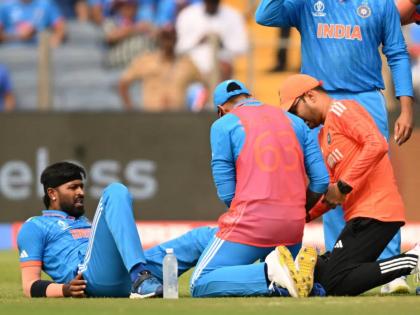 ICC ODI World Cup 2023 IND vs BAN Live :  Update - Hardik Pandya is being taken for scans and won't be available to bowl or field in this game, Video | मोठी बातमी : हार्दिक पांड्याला हॉस्पिटलमध्ये नेण्यात आले, आजच्या सामन्यातून घ्यावी लागली माघार?