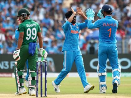 ICC ODI World Cup 2023 IND vs BAN Live : Bangladesh start well, but Indian bowlers fight back; Hardik Pandya's injury has increased the concern, Bangladesh 256/8 | बांगलादेशची चांगली सुरुवात, पण भारतीय गोलंदाजांचा पलटवार; हार्दिकच्या दुखापतीने वाढलीय चिंता 