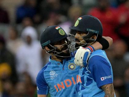 T20 World Cup, IND vs BAN: KL Rahul & Virat Kohli takes India to 184/6 off their 20 overs against Bangladesh with 64* off 44 | T20 World Cup, IND vs BAN : विराट 'गुरूजी' चमकले! KL Rahul ला केलेले मार्गदर्शन फायद्याचे ठरले, भारताने तगडे लक्ष्य उभे केले