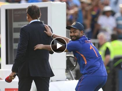 India vs England, ODI Series : After winning ODI series Rishabh Pant gifts his MAN OF the Match Champagne bottle to Ravi Shastri, Video | Rishabh Pant Champagne Gift to Ravi Shastri : भारताने मालिका जिंकली, पण रवी शास्त्री यांची 'चांदी' झाली; रिषभ पंतने गुपचूप शॅम्पेनची बॉटल दिली, Video 