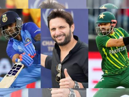 Woh 200-250 domestic matches khel ke India team mein aaya hai: Shahid Afridi on Mohmmad Rizwan-Suryakumar Yadav comparison | सूर्यकुमार यादवने पाकिस्तानच्या मोहम्मद रिझवानकडून नंबर स्थान हिसकावले; Shahid Afridi म्हणतो... 