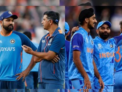 T20 World Cup 2022, IND vs ENG : Rohit, Kohli and Dravid's unselfish gestures : given their business class seats to Shami, Arshdeep, Bhuvi & Hardik to recover well between games  | T20 World Cup 2022, IND vs ENG : कौतुकास्पद! द्रविड, कोहली, रोहितने गोलंदाजांसाठी विमानातील बिझनेस सीटचा त्याग केला; कारण वाचून 'झक्कास' म्हणाल