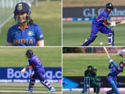 India vs Pakistan,  ICC Women's World Cup : 122 runs partnership for 7th wicket by Sneh Rana & Pooja Vastrakar for India; India women's finishes at 244/7  | IND vs PAK, Live : 'छोटा हार्दिक' ची कमाल; पूजा वस्त्राकर-स्नेह राणा यांची विश्वविक्रमी भागीदारी, भारताने केली पाकिस्तानची धुलाई! 