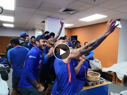 IND vs WI, 2nd ODI : Match-winning knock from Axar Patel, Team India CRAZY CELEBRATIONS Inside the DRESSING ROOM, Watch both Video  | IND vs WI, 2nd ODI : चल बेटा Selfie ले ले रे! अक्षर पटेलची मॅच विनिंग खेळी अन् टीम इंडियाचं ड्रेसिंग रुममध्ये 'सैराट' सेलिब्रेशन, Video 