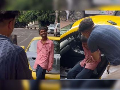 VIDEO: Influencer takes differently abled man for a ride in Porsche watch video | VIDEO : दिव्यांग व्यक्तीसोबत लक्झरी कारच्या मालकाने केलं असं काही, बघून इमोशनल झाले लोक!