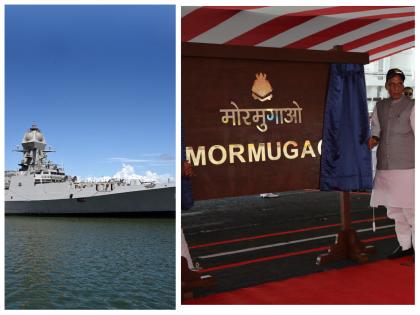 INS Murgaon joined the Navy fleet one of India s most powerful warships says defence minister Rajnath Singh | शत्रूला भरणार धडकी; 'आयएनएस मुरगाव' नौदलाच्या ताफ्यात दाखल