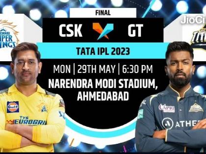 IPL 2023 Final, GT vs CSK Live Marathi : Gujarat Titans vs Chennai Super Kings match has been moved to the reserve day, know weather report in ahmedabad tomorrow, What if the reserve day (i.e. 29th May) gets washed out? | IPL 2023 Final, GT vs CSK Live : काय सांगतं सोमवारचं हवामान? राखीव दिवसही रद्द झाल्यास कोण ट्रॉफी उंचावणार?