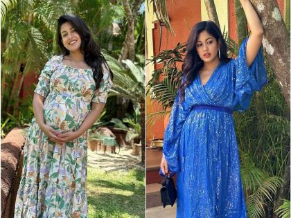 Ajay devgn onscreen daughter ishita dutta flaunts baby bump in sequin cutout dress | अजय देवगणच्या ऑनस्क्रीन लेकीनं फ्लॉन्ट केला बेबी बम्प, चेहऱ्यावर दिसतोय प्रेग्रेंन्सीचा 'ग्लो'