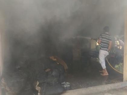 Fire at NAFED's procurement center in Jalna, 50 quintals of gram burn | जालन्यात नाफेडच्या खरेदी केंद्राला आग, ५० क्विंटल हरभरा खाक