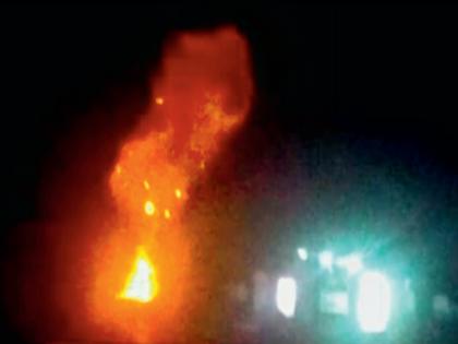 Gas Cylinder explosion on Jalgaon-Aurangabad road | जळगाव - औरंगाबाद मार्गावर गॅस सिलिंडर्सचा स्फोट