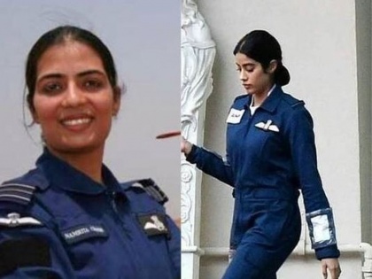 Janhavi Kapoor first look as shaurya chakra awardee first female pilot gunjan saxena | फ्लाईट लेफ्टनंट गुंजन सक्सेना साकारणार जान्हवी कपूर, पाहा तिचा बिनधास्त अंदाज!