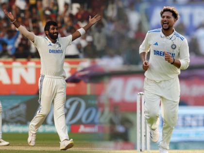India vs England 2nd Test Live Update : SIX-WICKET HAUL FOR JASPRIT BUMRAH,England 253 all out, india take 143 runs lead in first innings   | जसप्रीत बुमराहच्या ६ विकेट्स, कुलदीप यादवची बात न्यारी; भारत इंग्लंडवर पडला भारी 