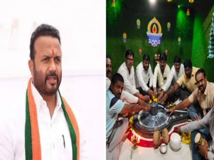 Milk anointment to Mahadev to improve Jayakumar Gore health | ओम नमः शिवाय...! जयकुमार गोरे यांच्या प्रकृतीत सुधारणा होण्यासाठी महादेवास दुग्धाभिषेक