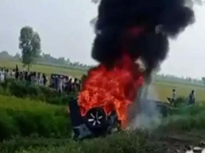 Shocking! Union Minister's ajay mishra teni son smashes car on protesting farmers? two died | Uttar Pradesh: धक्कादायक! आंदोलक शेतकऱ्यांवर केंद्रीय राज्य मंत्र्याच्या मुलाने कार चढविली? दोन शेतकऱ्यांचा मृत्यू