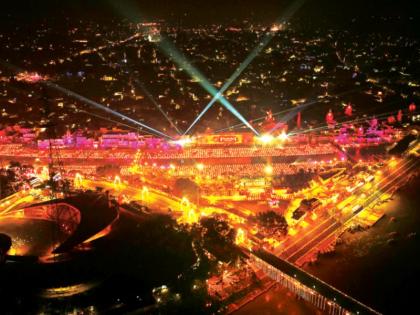 World Record Deep Festival...! Ayodhya lit up with 22 lakh lamps | विश्वविक्रमी दीपोत्सव....! २२ लाख दिव्यांनी उजळली अयोध्या