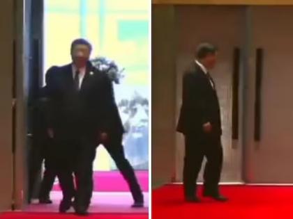 xi Jinping's bodyguard detained in BRICS; Trying to sneak in behind the President... | Video: ब्रिक्समध्ये जिनपिंग यांचा बॉडीगार्ड ताब्यात; सभागृहात घुसू पाहत होता...