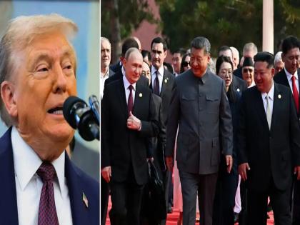 Russian, Chinese, North Korean leaders meet to 'conspire' against US, Donald Trump target Xi, Putin and Kim | पुतिन-जिनपिंग अन् किम यांचं अमेरिकेविरोधात षडयंत्र; चीनमधील परेड पाहून डोनाल्ड ट्रम्प संतापले Russian, Chinese, North Korean leaders meet to 'conspire' against US, Donald Trump target Xi, Putin and Kim | पुतिन-जिनपिंग अन् किम यांचं अमेरिकेविरोधात षडयंत्र; चीनमधील परेड पाहून डोनाल्ड ट्रम्प संतापले